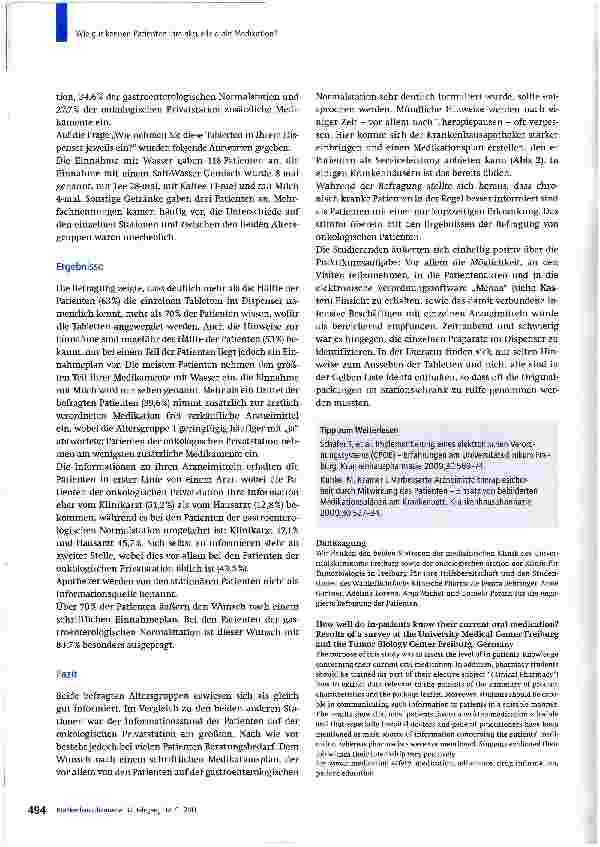 Vorschauseite 4: Wie gut kennen Patienten ihre aktuelle orale Medikation?