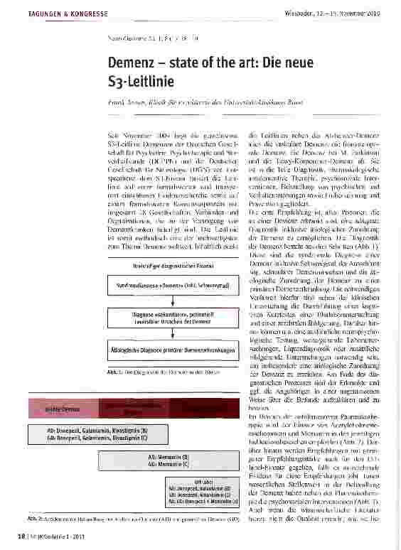 Vorschauseite 1: Demenz - State of the art: Die neue S3-Leitlinie