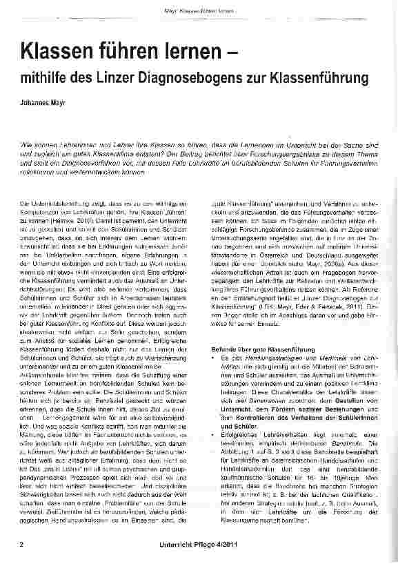 Vorschauseite 1: Klassen führen lernen - mithilfe des Linzer Diagnosebogens zur Klassenführung