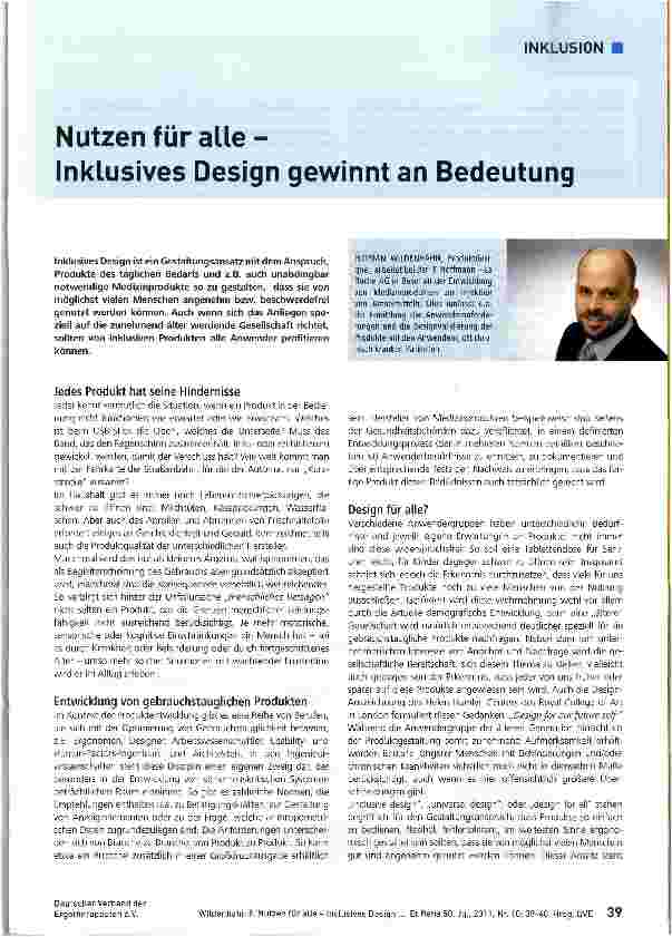 Vorschauseite 1: Nutzen für alle-Inklusives Design gewinnt an Bedeutung