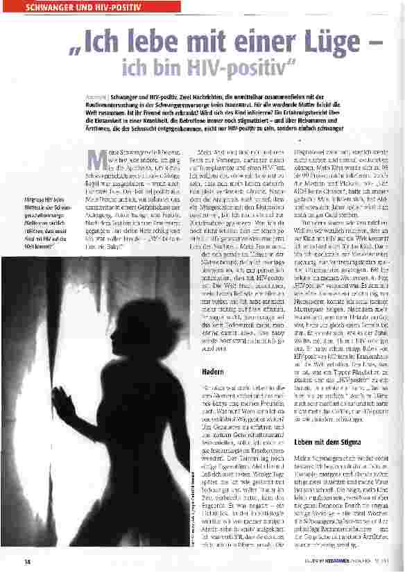 Vorschauseite 1: Ich lebe mit einer Lüge-ich bin HIV-positiv