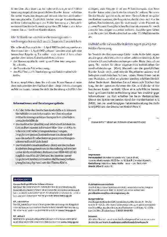 Vorschauseite 2: Krebsfrüherkennungsuntersuchungen