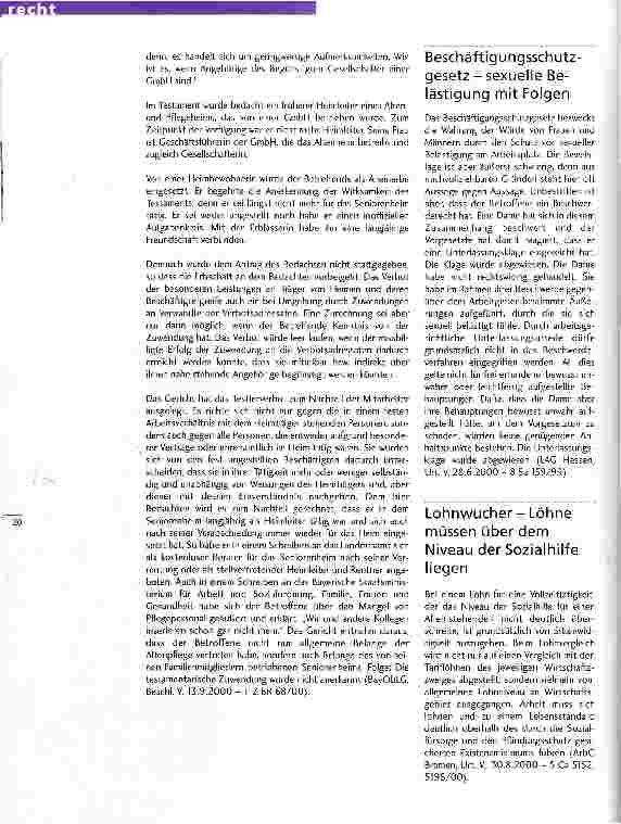 Vorschauseite 3: Recht: Streit zwischen Pächter und Verpächter, Rollstuhlfahrer auf Reisen, Überschwemmung im Altenheim, Schenkungen durch Testament