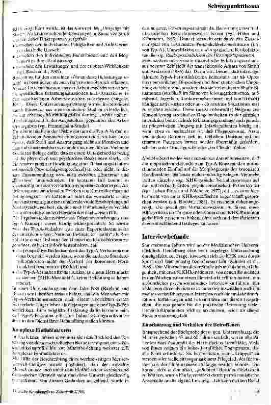 Vorschauseite 2: Zur Psychosomatik der koronaren Herzkrankheit Befunde, Erfahrungen und praktische Konsequenzen