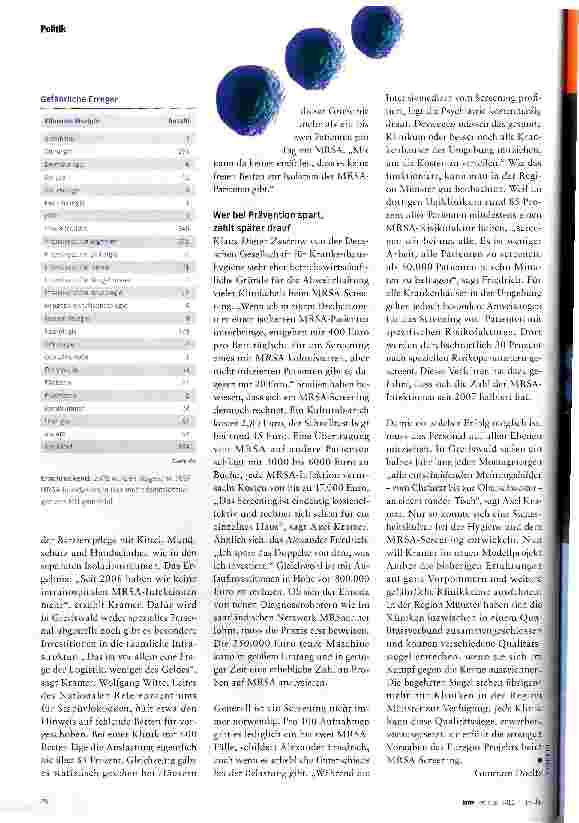 Vorschauseite 3: MRSA-SCREENINGInfektionen im Keim ersticken