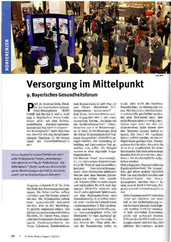Vorschauseite 1: Versorgung im Mittelpunkt