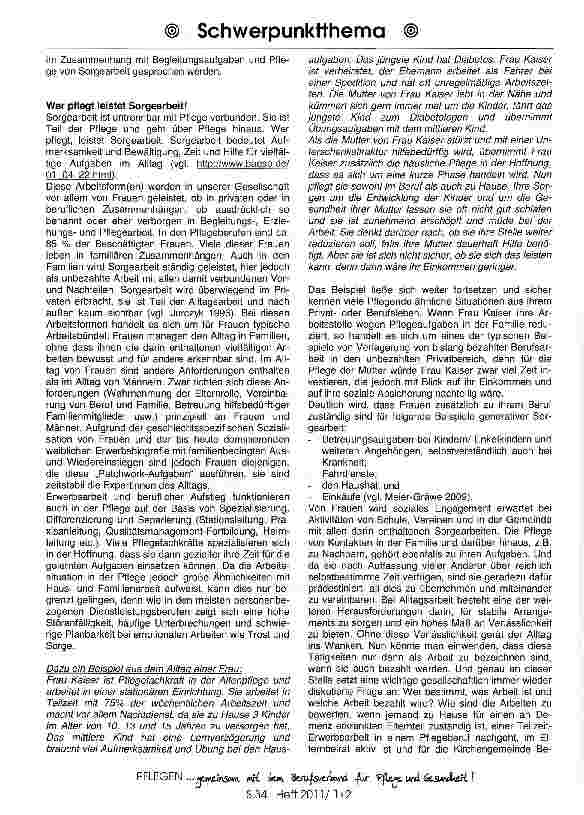 Vorschauseite 2: Sorgearbeit in der Pflege