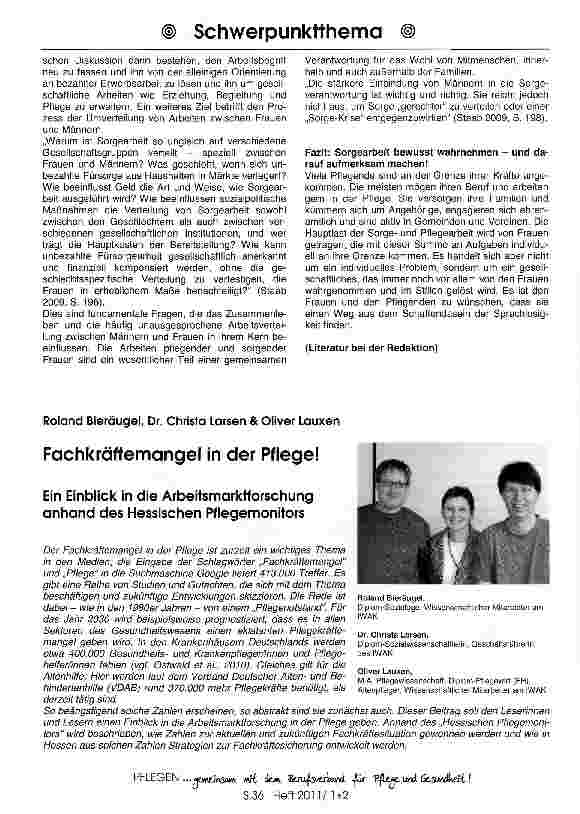 Vorschauseite 4: Sorgearbeit in der Pflege