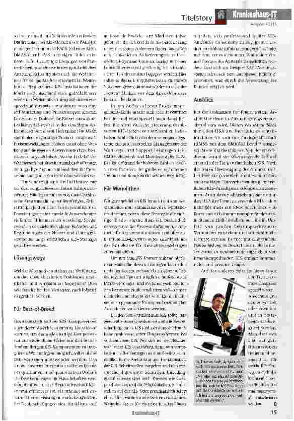 Vorschauseite 2: Best-of-Breed 3.0 oder: quo vadis, ganzheitliches KIS?