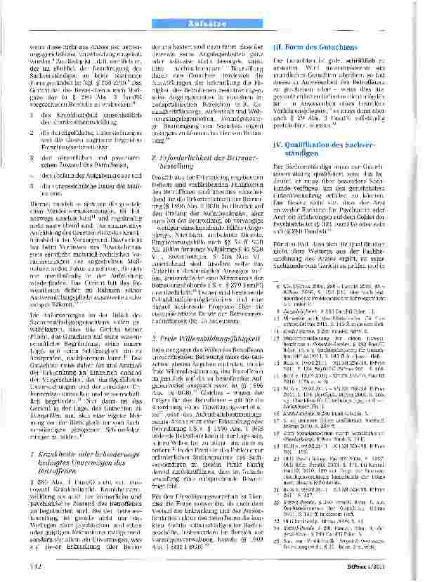 Vorschauseite 2: Die Würdigung von Sachverständigengutachten in Betreuungsund Unterbringungssachen unter Berücksichtigung aktueller Rechtsprechung