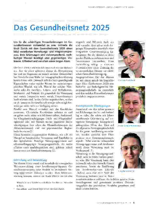 Vorschauseite 1: Das Gesundheitsnetz 2025