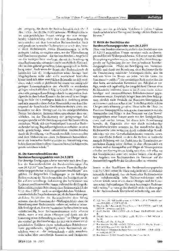 Vorschauseite 3: Das (mögliche) Ende der Bagatell-Rechtsprechung im sozialgerichtlichen Prozesskostenhilfebewilligungsverfahren -ein Triumph der Rechtsschutzgleichheit?