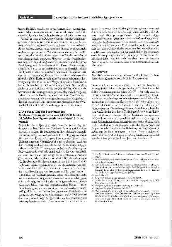 Vorschauseite 4: Das (mögliche) Ende der Bagatell-Rechtsprechung im sozialgerichtlichen Prozesskostenhilfebewilligungsverfahren -ein Triumph der Rechtsschutzgleichheit?