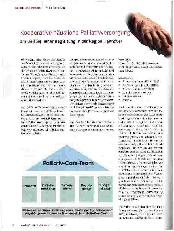 Vorschauseite 1: Kooperative häusliche Palliativversorgung