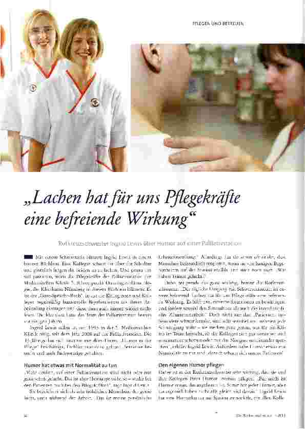 Vorschauseite 1: Lachen hat für uns Pflegekräfte eine befreiende Wirkung