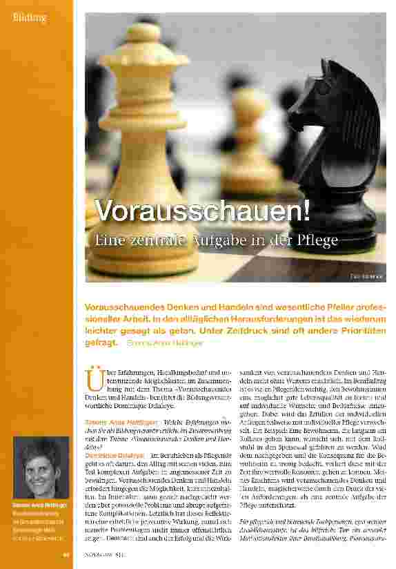 Vorschauseite 1: Vorausschauen! Eine zentrale Aufgabe in der Pflege