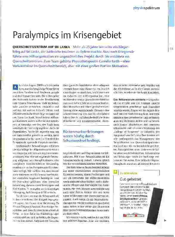 Vorschauseite 2: Paralympics im Krisengebiet