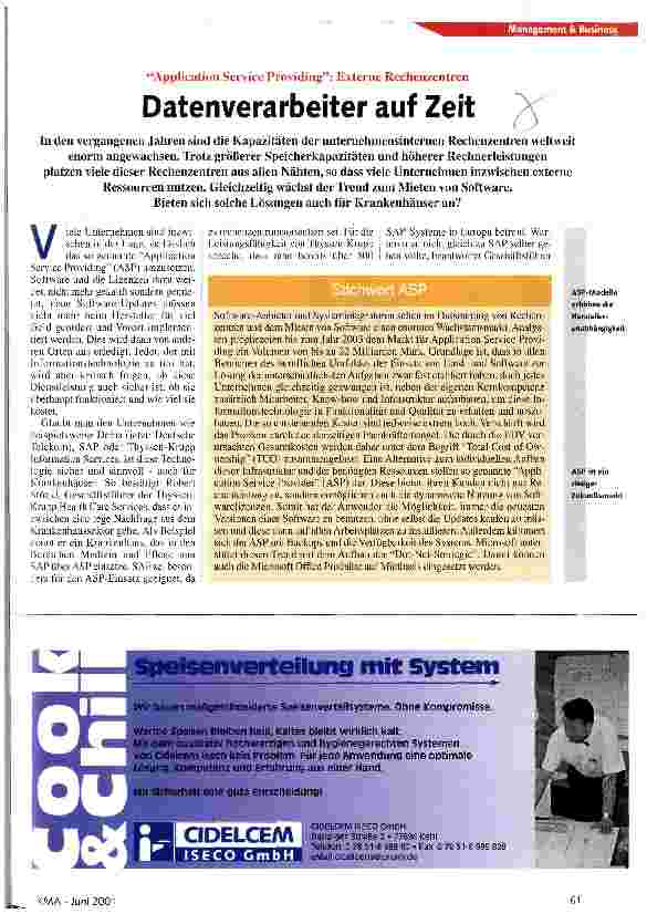 Vorschauseite 1: Datenverarbeiter auf Zeit Application Service Providing: Externe Rechenzentren