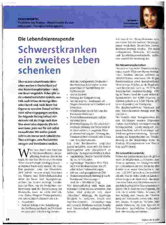 Vorschauseite 1: Schwerstkranken ein zweites Leben schenken