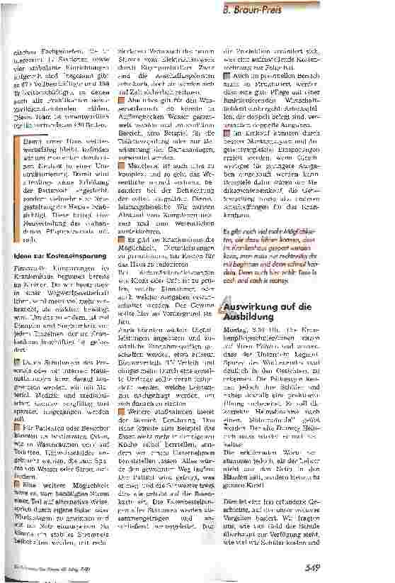 Vorschauseite 5: Wirtschaftlich arbeiten - Kostendämpfung im Gesundheitswesen 7. Platz B. Braun-Preis
