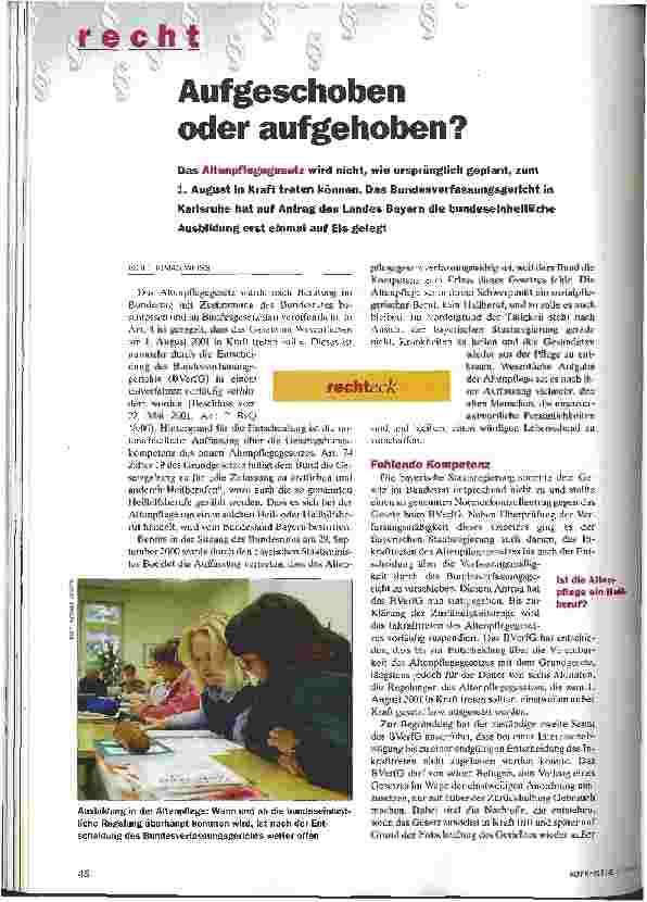 Vorschauseite 1: Aufgeschoben oder aufgehoben?
