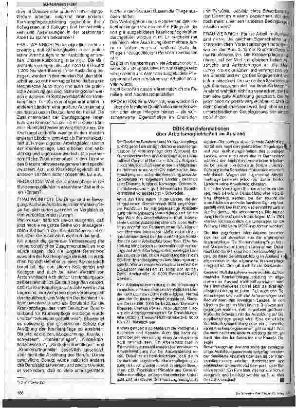 Vorschauseite 3: Mit Oberin Rosemarie Winrich - Hauptgeschäftsführerin des Deutschen Berufsverbandes fürs Krankenpflege sprach die Redaktion