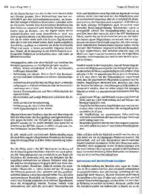 Vorschauseite 4: Die Bezugspflege im Fokus der Betrachtung Eine Bestandsaufnahme am Beispiel der Klinik für Psychiatrie und Psychotherapie Merxhausen