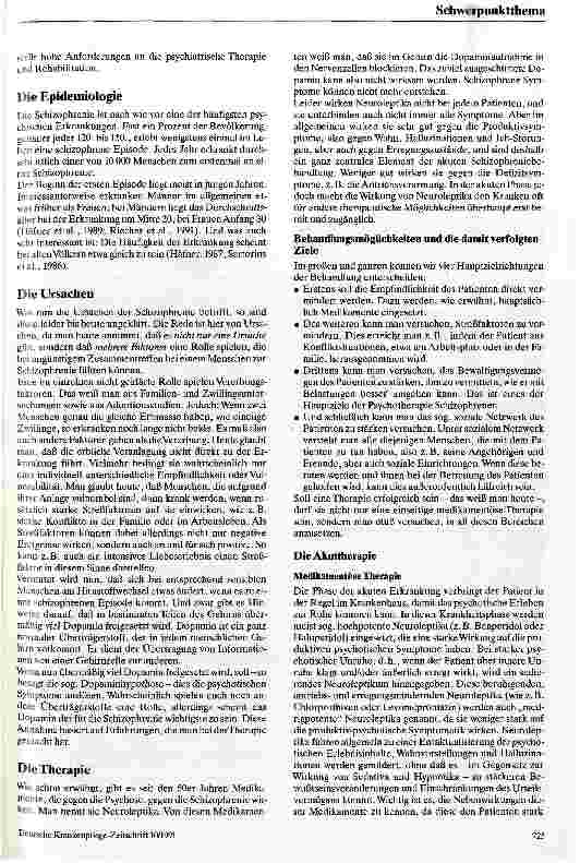 Vorschauseite 3: Die Schizophrenie Aktueller Kenntnisstand über eine weit verbreitete Krankheit