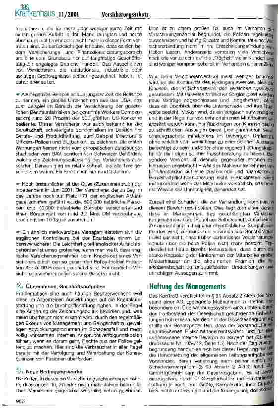 Vorschauseite 2: Wer schützt vor kranken Versicherern? Ein Beitrag zur Haftung des Managements