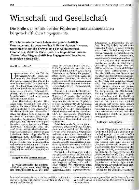 Vorschauseite 1: Wirtschaft und Gesellschaft