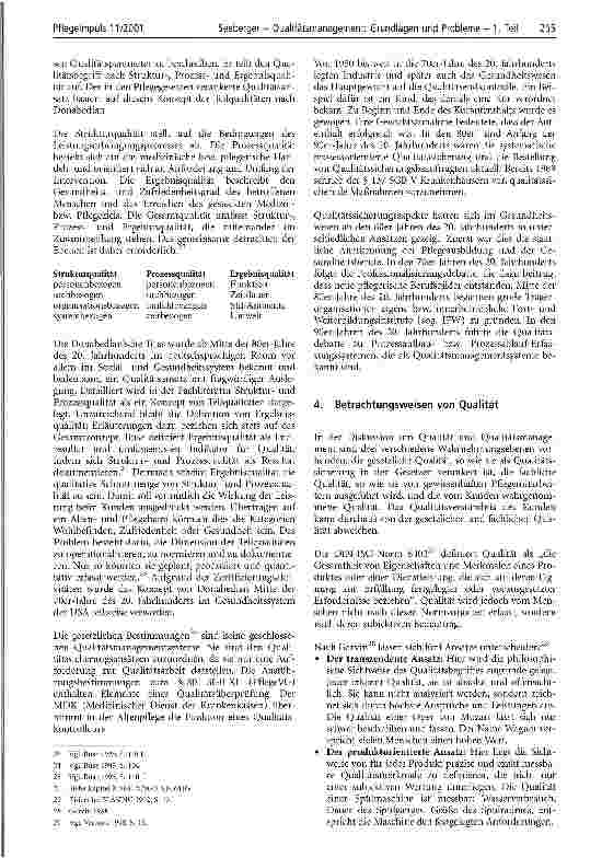 Vorschauseite 6: Qualitätsmanagement: Grundlagen und Probleme - Teil 1 Zur möglichen Wirksamkeit von Qualitätsmanagementaktivitäten in Pflegeund Gesundheitsorganisationen