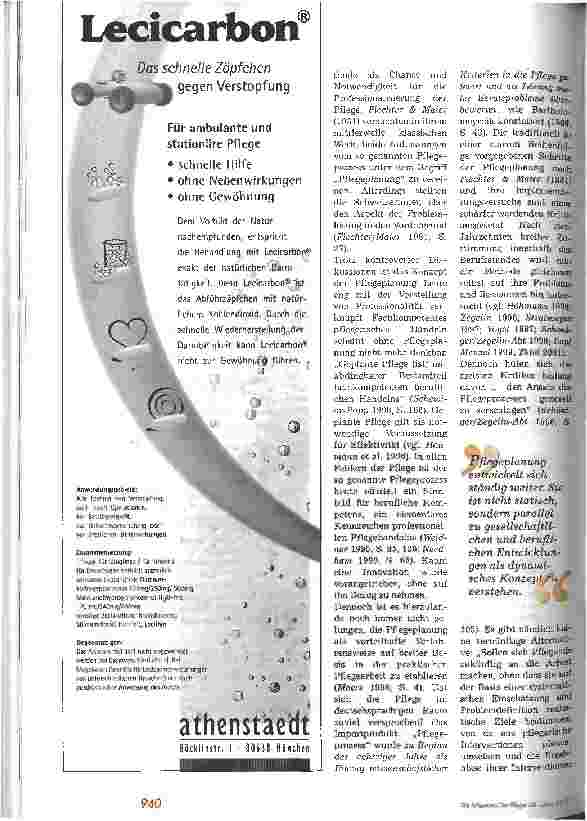 Vorschauseite 3: Pflegeplanung abschaffen? Überlegungen aus pflegewissenschaftlicher Sicht
