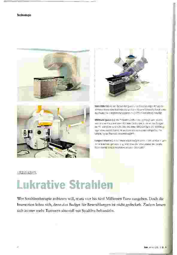 Vorschauseite 1: KREBSTHERAPiELukrative Strahlen