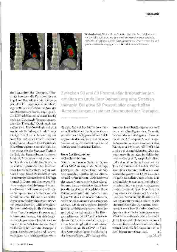 Vorschauseite 4: KREBSTHERAPiELukrative Strahlen