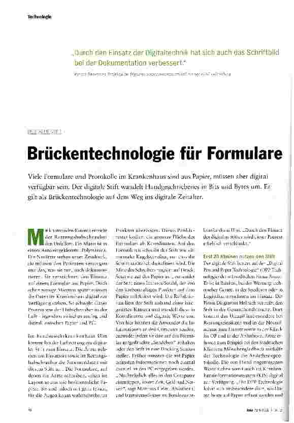 Vorschauseite 1: Brückentechnologie für Formulare