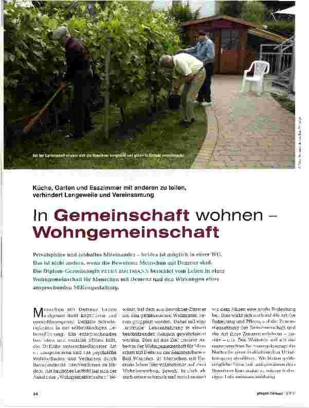 Vorschauseite 1: In Gemeinschaft wohnen Wohngemeinschaft