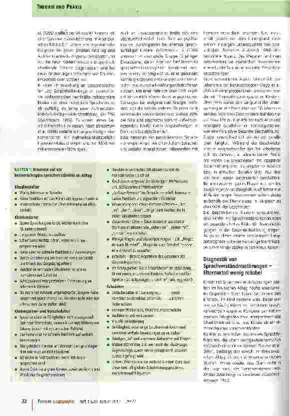 Vorschauseite 3: Frühdiagnostik bei Sprachverständnisstörungen