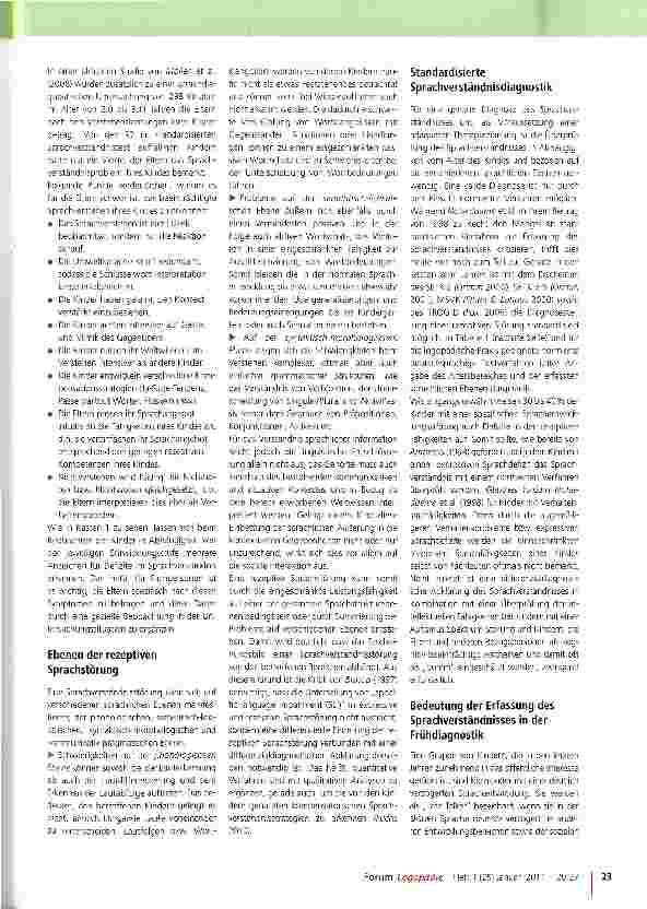 Vorschauseite 4: Frühdiagnostik bei Sprachverständnisstörungen