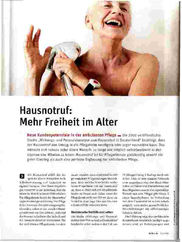 Vorschauseite 1: Hausnotruf: Mehr Freiheit im Alter