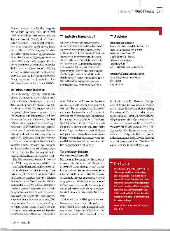 Vorschauseite 2: Hausnotruf: Mehr Freiheit im Alter