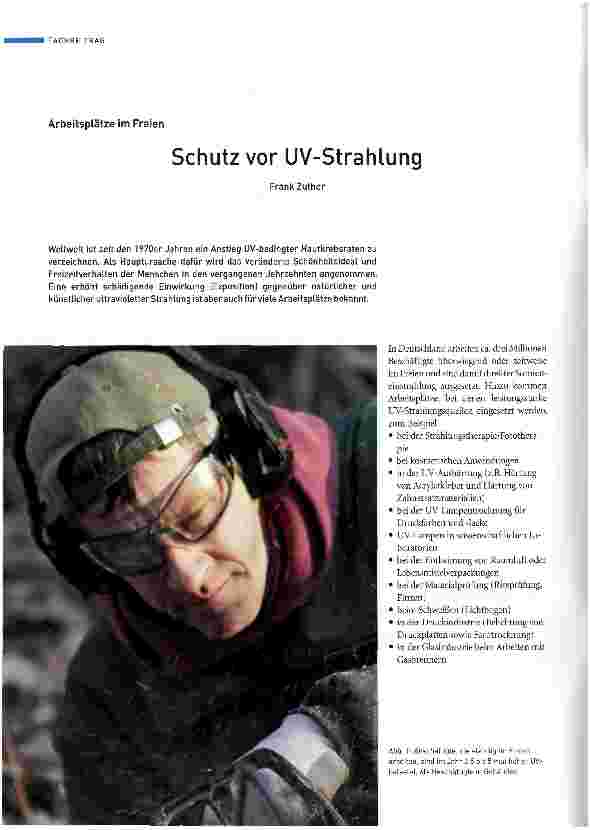 Vorschauseite 1: Schutz vor UV-Strahlung