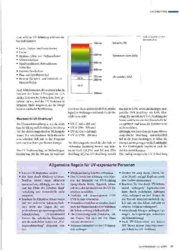 Vorschauseite 2: Schutz vor UV-Strahlung
