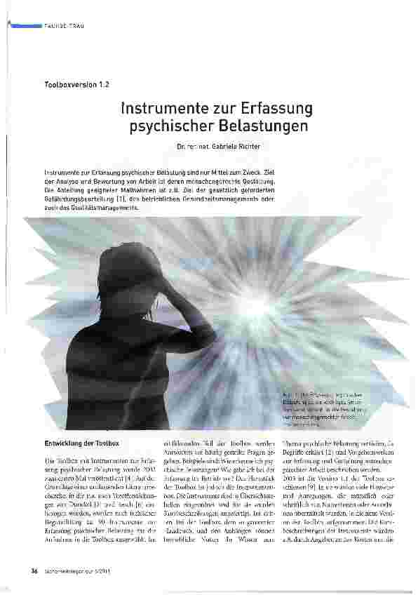 Vorschauseite 1: Instrumente zur Erfassung psychischer Belastungen