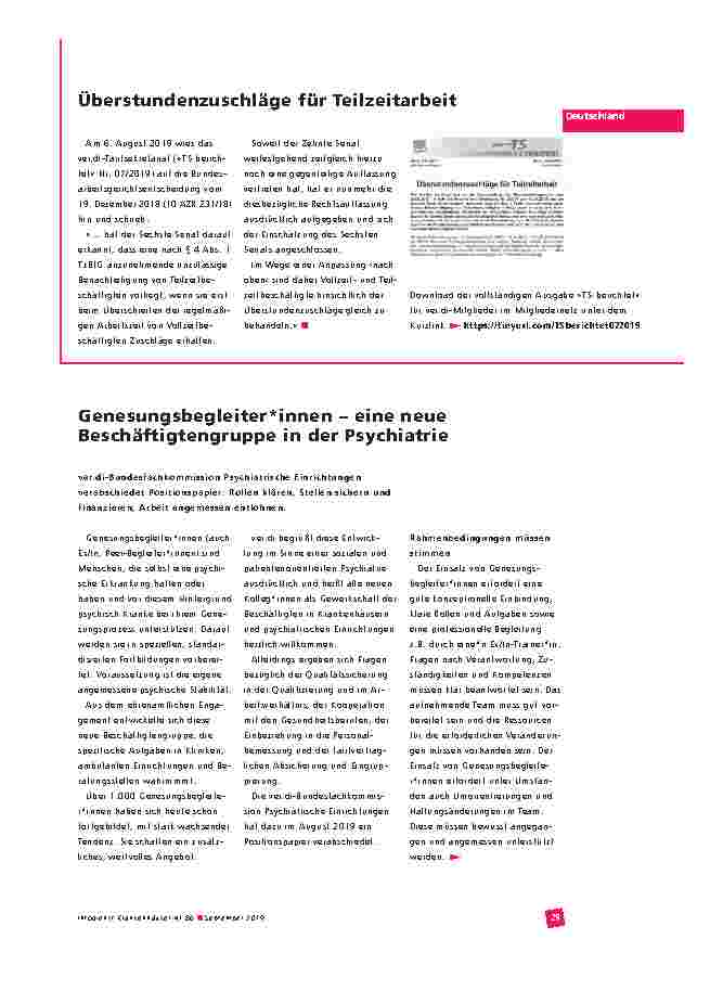 Vorschauseite 1: Genesungsbegleiter*innen – eine neue Beschäftigtengruppe in der Psychiatrie
