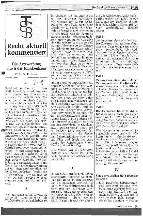 Vorschauseite 1: Die Arztwerbung durch das Krankenhaus