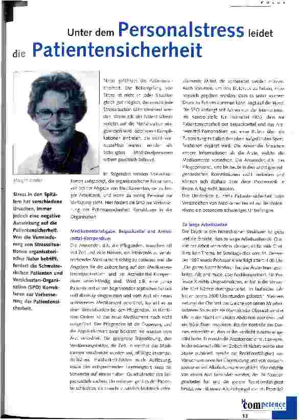 Vorschauseite 1: Unter dem Personalstress leidet die Patientensicherheit