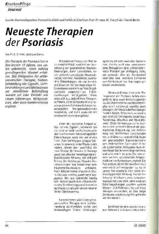 Vorschauseite 1: Neueste Therapien der Psoriasis