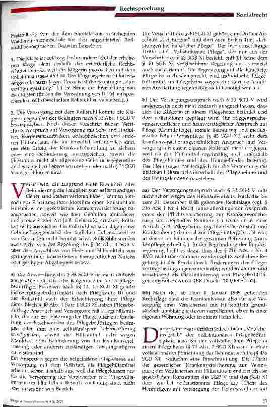 Vorschauseite 2: Entscheidungen des BSG zum Anspruch auf Hilfsmittel