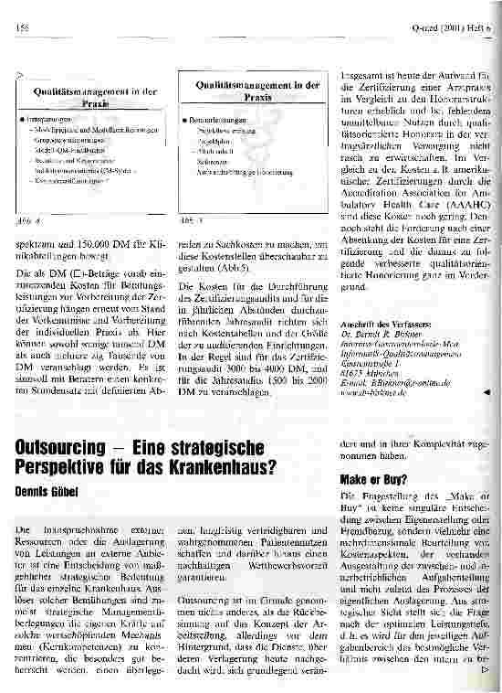 Vorschauseite 1: Outsourcing - eine strategische Perspektive für das Krankenhaus?