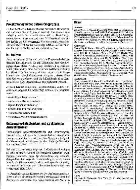 Vorschauseite 4: Outsourcing - eine strategische Perspektive für das Krankenhaus?